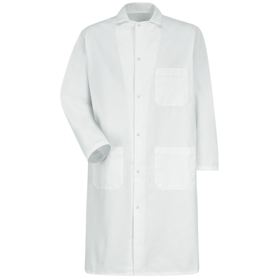 Gripper-Front Butcher Frock with Exterior Pocket