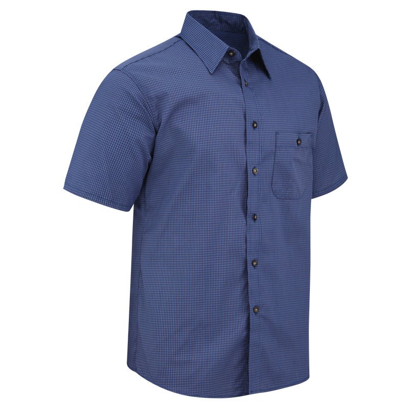 Men's Short Sleeve Mini-Plaid Uniform Shirt image number 2