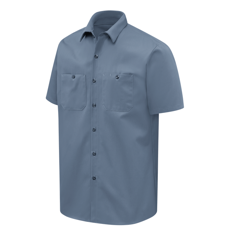 Men's Short Sleeve Wrinkle-Resistant Cotton Work Shirt image number 4
