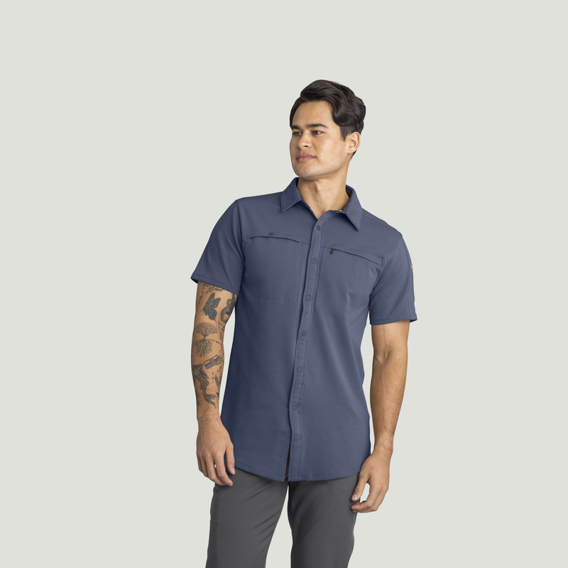 Men's Snap Front Jersey Short Sleeve Work Shirt image number 5