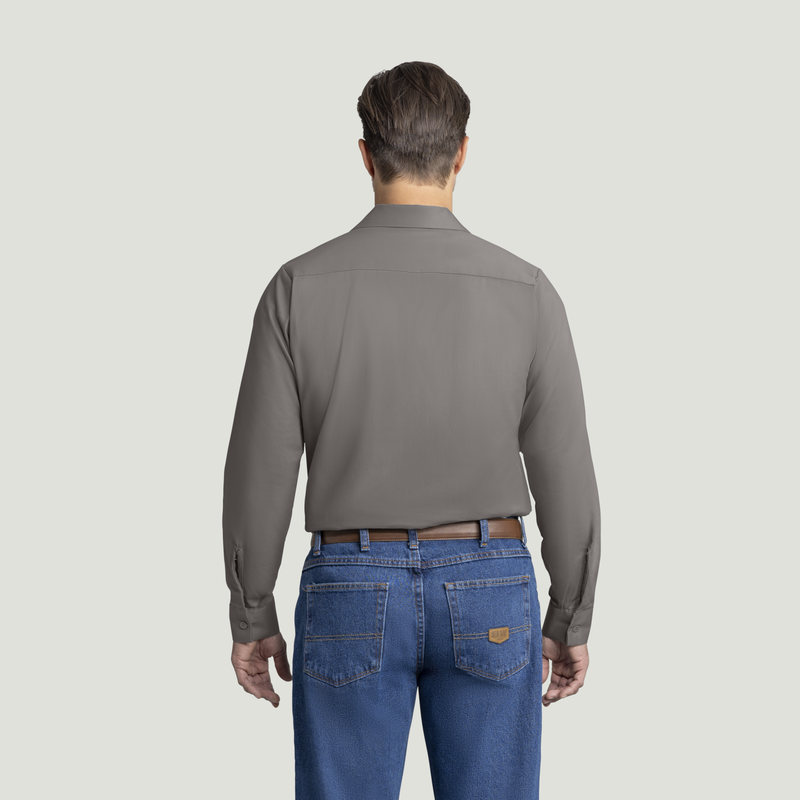 Men's Long Sleeve Wrinkle-Resistant Cotton Work Shirt image number 2