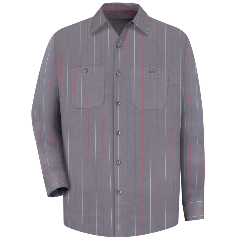 Men's Long Sleeve Industrial Stripe Work Shirt image number 0