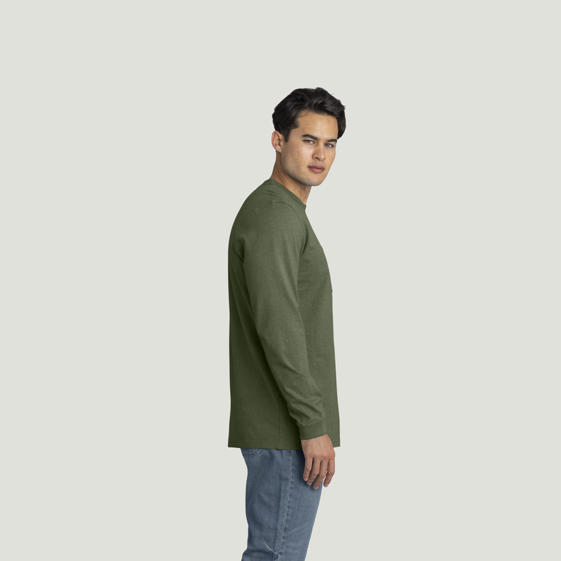 Men's Long Sleeve Slim Fit Cotton Pocket T-Shirt image number 4