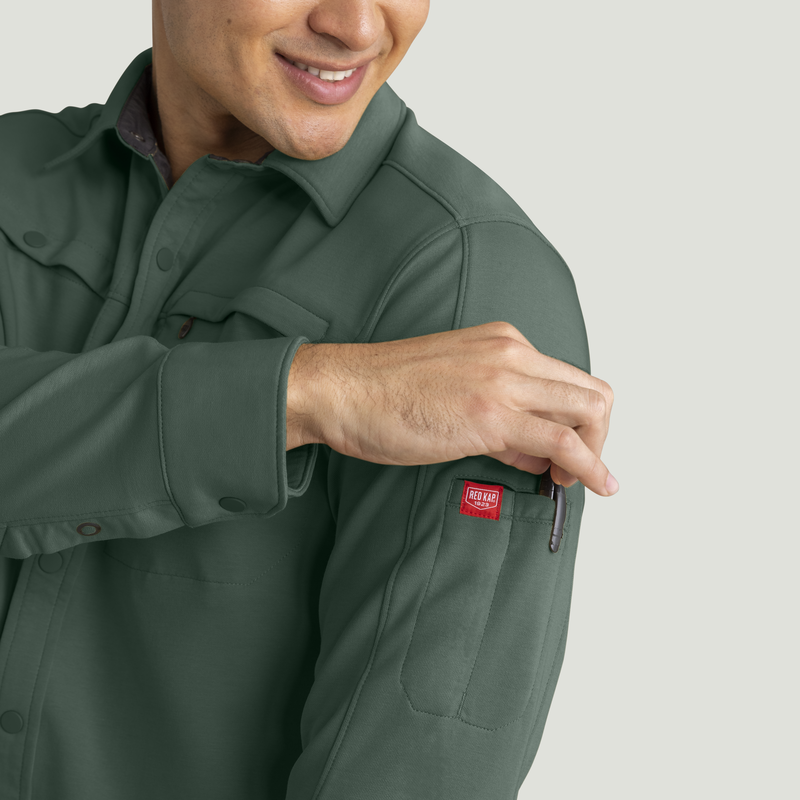 Men's Snap Front Jersey Long Sleeve Work Shirt image number 15