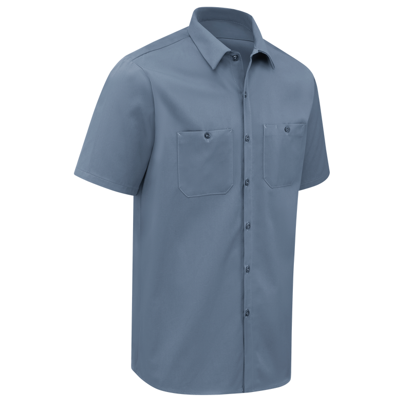Men's Short Sleeve Wrinkle-Resistant Cotton Work Shirt image number 3