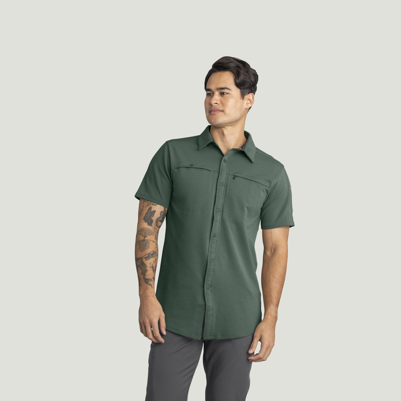 Men's Snap Front Jersey Short Sleeve Work Shirt image number 5