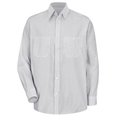 Men's Long Sleeve Striped Dress Uniform Shirt