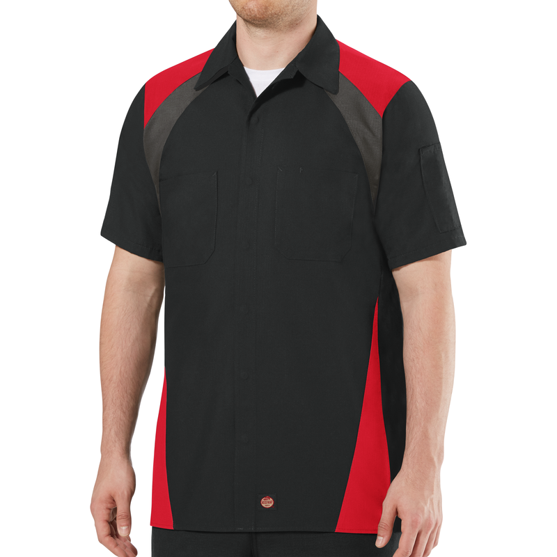 Men's Short Sleeve Tri-Color Shop Shirt image number 3