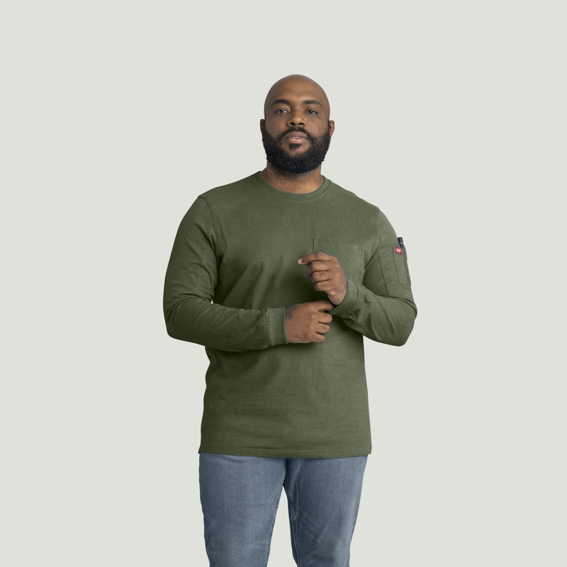 Men's Long Sleeve Slim Fit Cotton Pocket T-Shirt image number 5