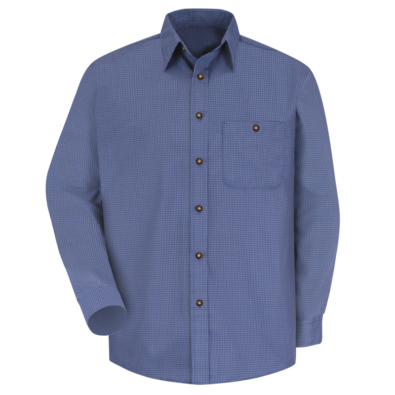 Men's Long Sleeve Mini-Plaid Uniform Shirt image number 0