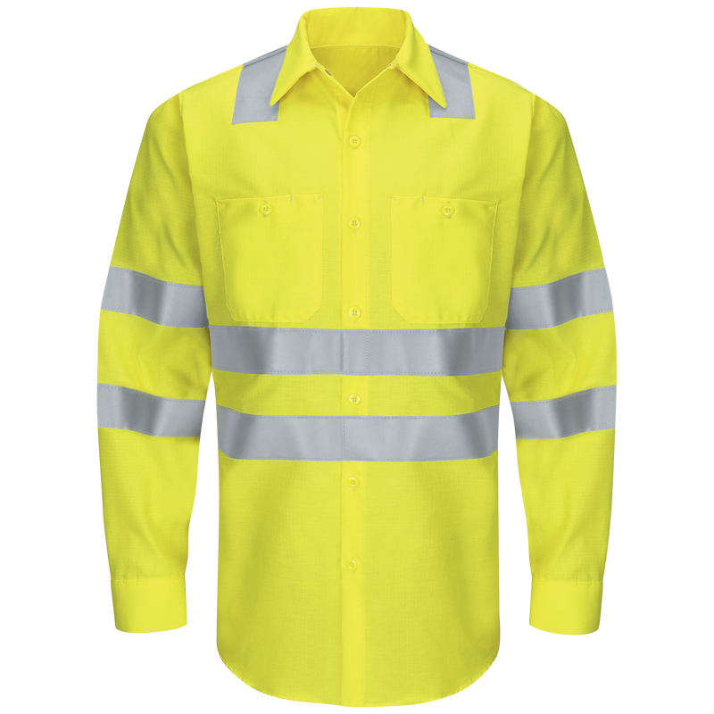 Men's Hi-Visibility Long Sleeve Ripstop Work Shirt - Type R, Class 3 image number 0