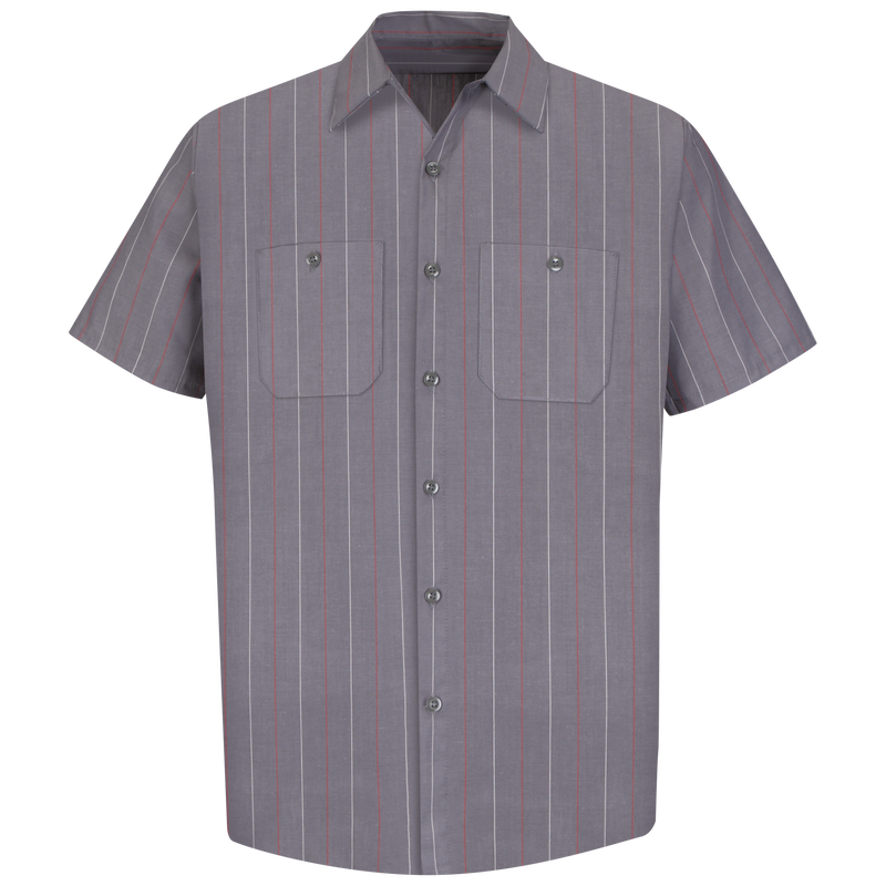 Men's Short Sleeve Industrial Stripe Work Shirt image number 5