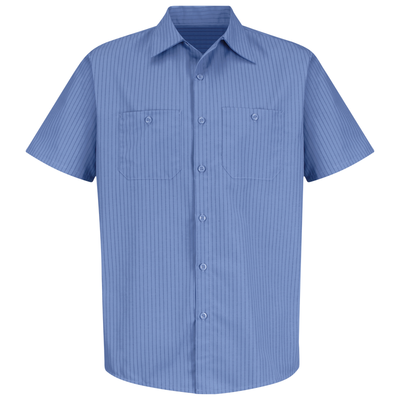 Men's Short Sleeve Industrial Stripe Work Shirt image number 1