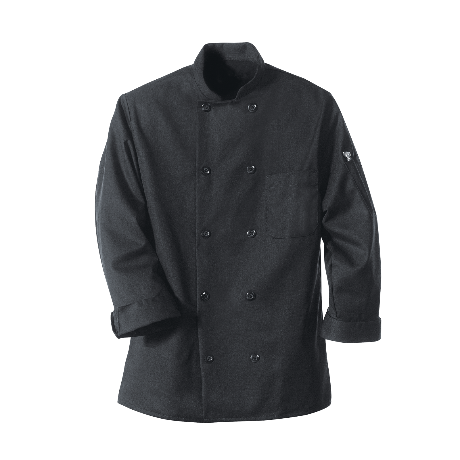 Black Chef Coat Ten Pearl Buttons Red Kap