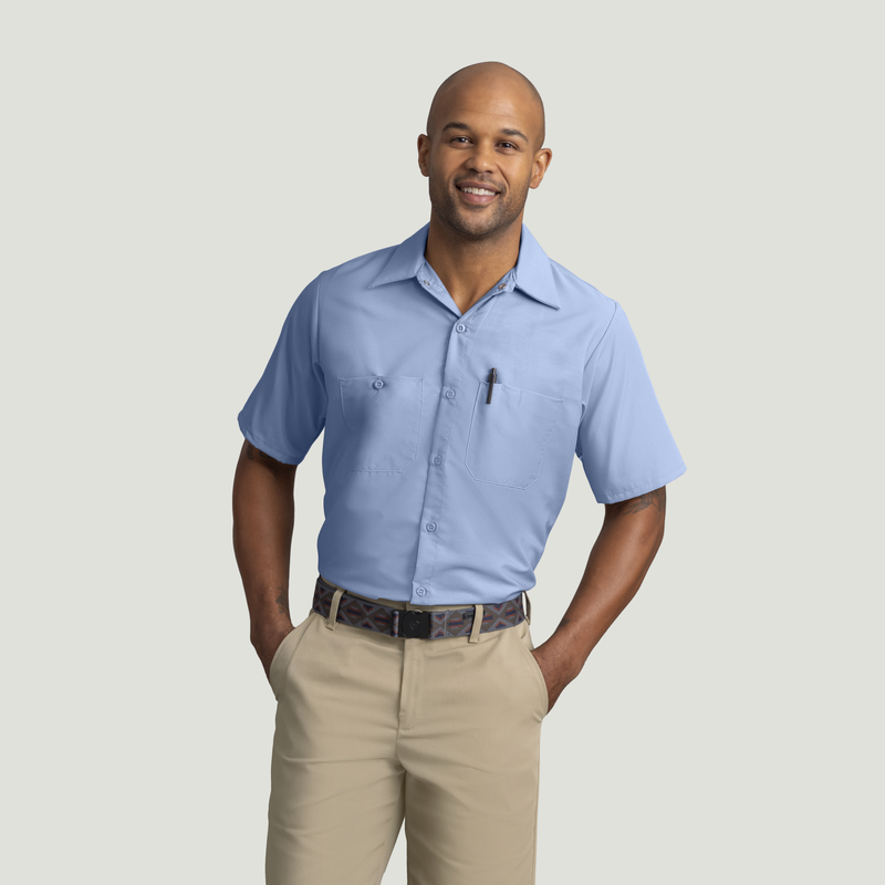 Men's Short Sleeve Industrial Work Shirt image number 1