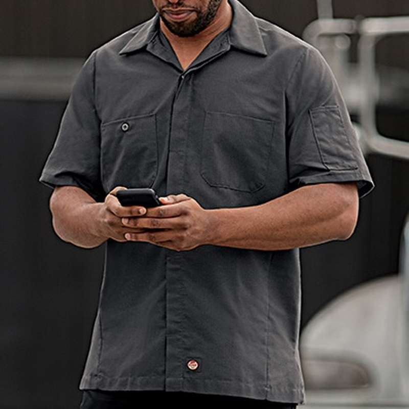 Men's Short Sleeve Two-Tone Crew Shirt image number 3