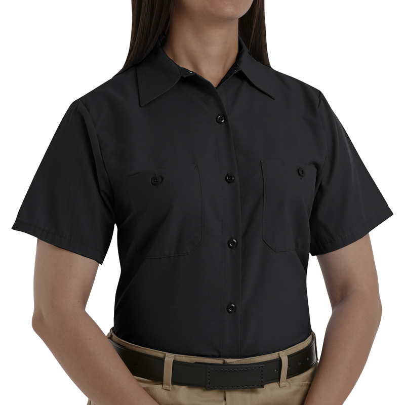 Women's Short Sleeve Industrial Work Shirt image number 7