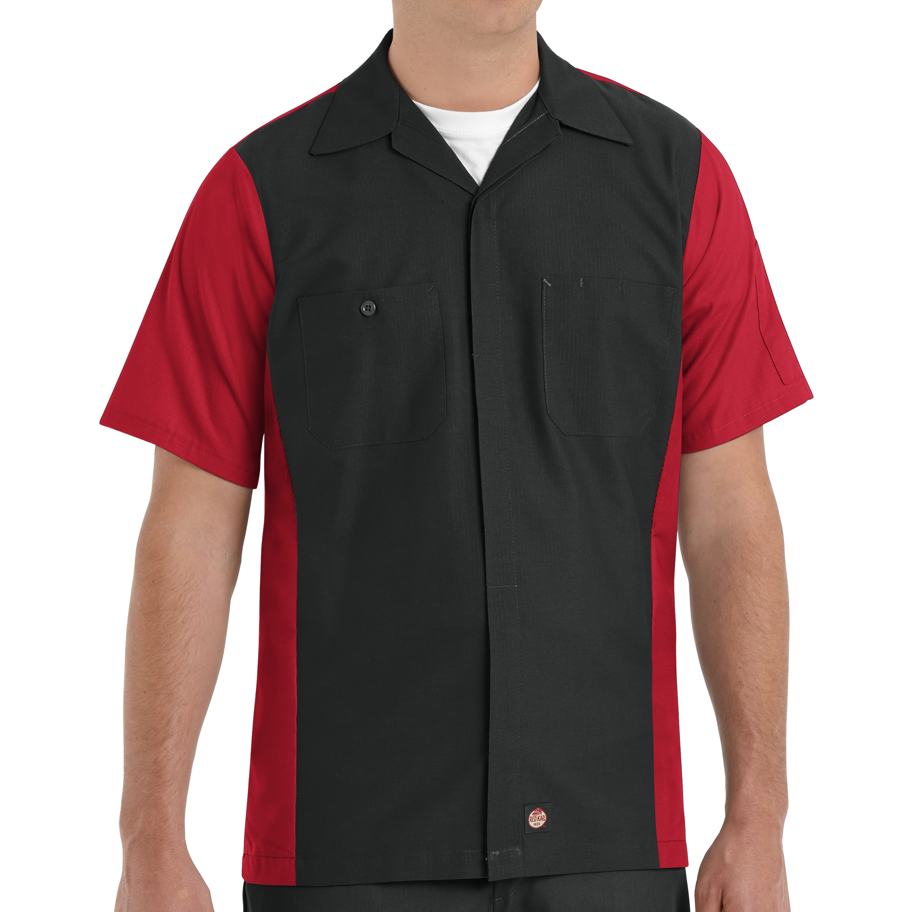 Men's Short Sleeve Two-Tone Work Shirt, Red Kap®