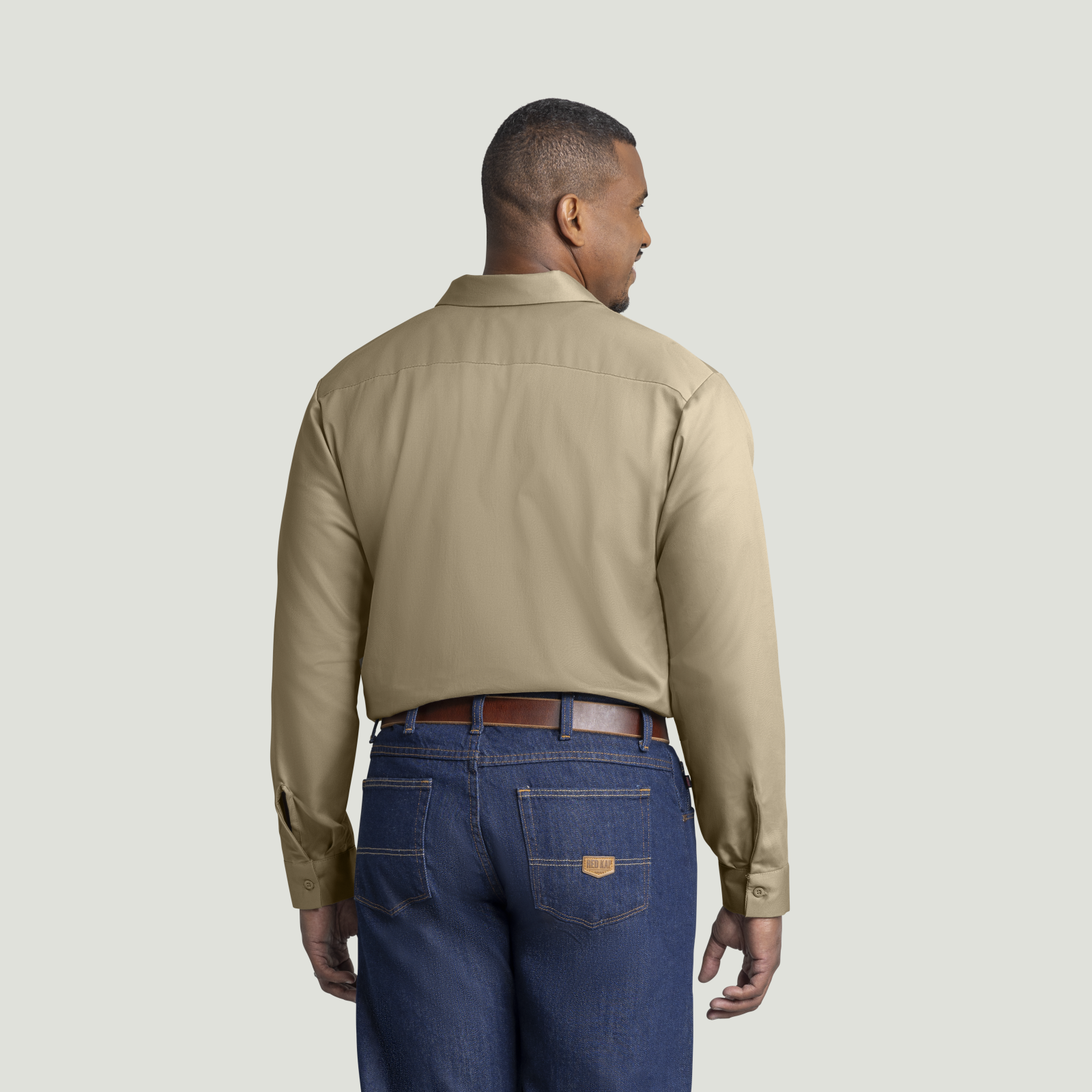 Men's Long Sleeve Cotton Work Shirt | Wrinkle-Resistant | Red Kap