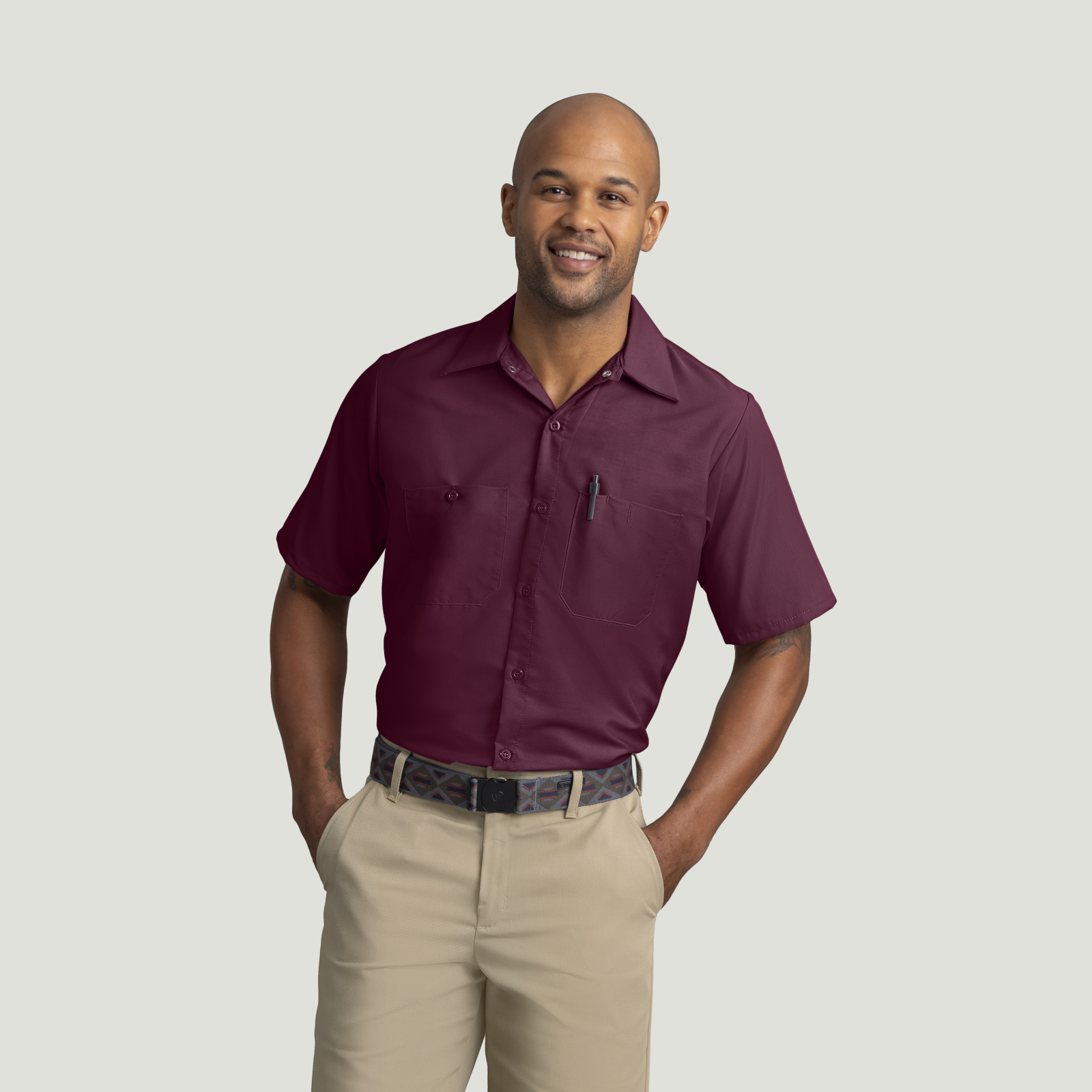 burgundy short sleeve dress shirt Burgundy Burton Short Sleeve Oxford Shirt